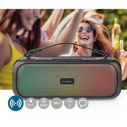 LED RGB Ladattava kaiutin 45W/3000 mAh IPX5