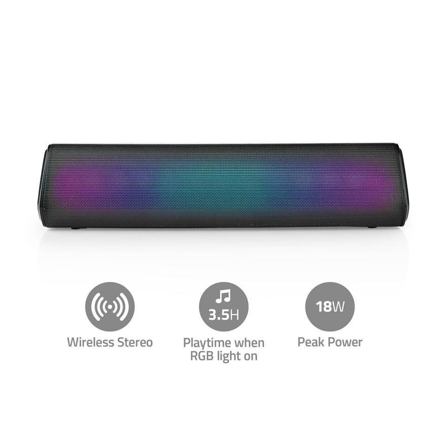 LED RGB ladattava kaiutin 18W/1200 mAh