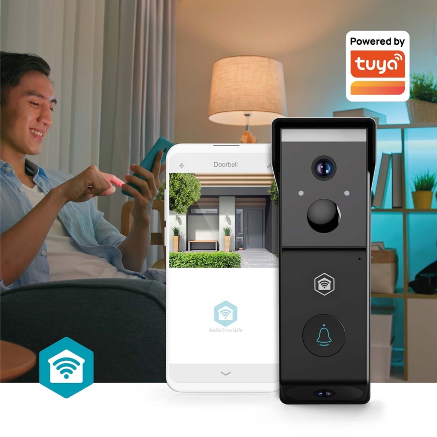 Liiketunnistimella varustettu SmartLife video-ovikello 4400 mAh 2x Full HD 1080p IP54 Wi-Fi Tuya