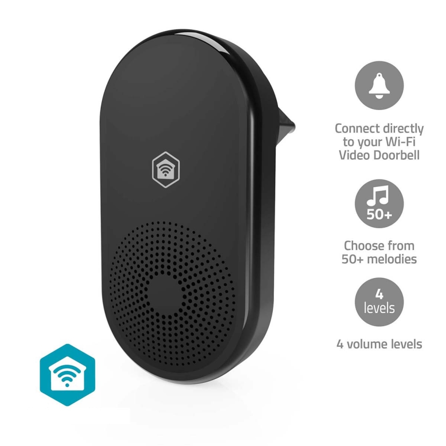 Ovikellon soitin SmartLife Wi-Fi, musta