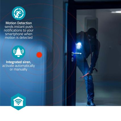 Smartlife-älykamera 5V, 3 MP, Full HD 1296p, Wi‑Fi, Tuya-yhteensopiva