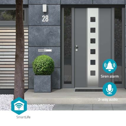 Älykäs ulkokamera SmartLife Full HD 1080p LED-valolla Wi-Fi Tuya IP65