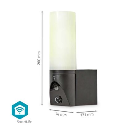 Älykäs ulkokamera SmartLife Full HD 1080p LED-valolla Wi-Fi Tuya IP65
