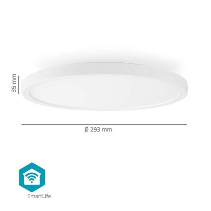 RGBW Himmennettävä kattovalaisin SmartLife LED/18W/230V 2700-6500K Wi-Fi Tuya