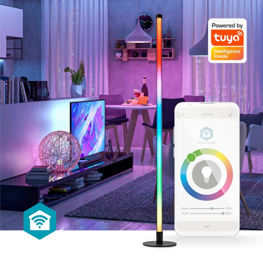 LED RGBIC Himmennettävä lattiavalaisin Smartlife LED/10W/230V 100,5 cm 2700-6500K Wi-Fi Tuya + kauko-ohjaus
