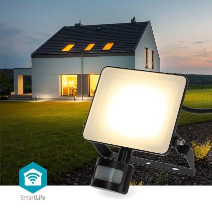 LED-himmennettävä heittovalo pistorasiaan liiketunnistimella SmartLife LED/20W/230V 3000-6500K IP44 Wi-Fi
