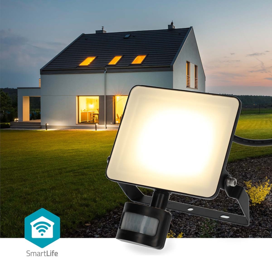 LED-himmennettävä heittovalo pistorasiaan liiketunnistimella SmartLife LED/20W/230V 3000-6500K IP44 Wi-Fi