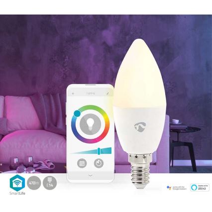 LED RGB Himmennettävä polttimo Smartlife E14/4,9W/230V Wi-Fi 2700-6500K