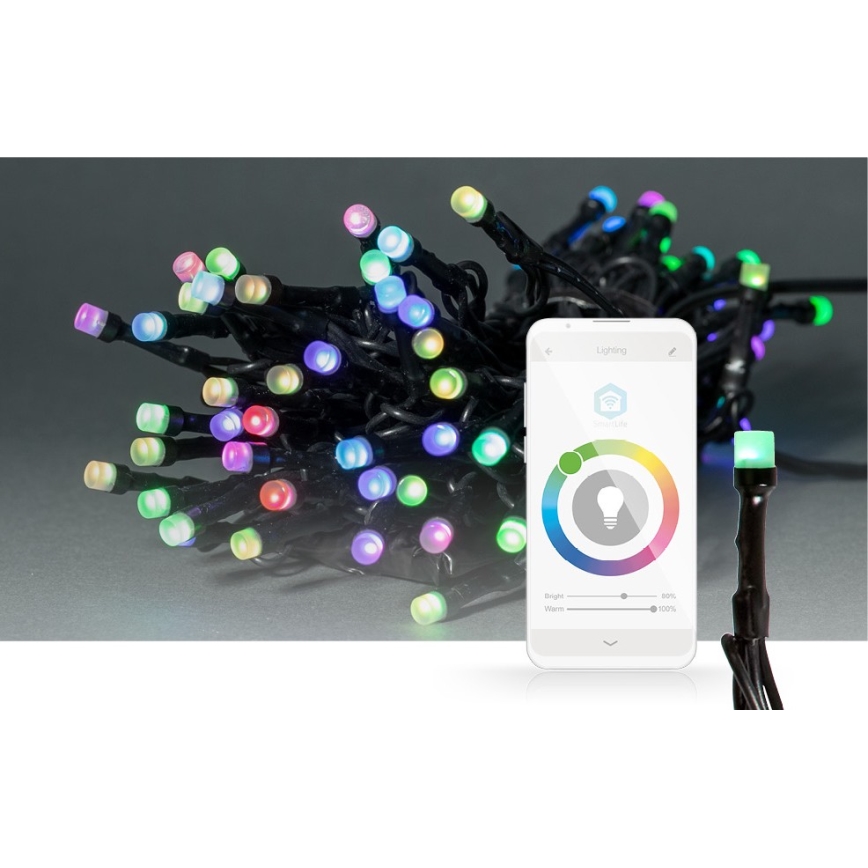 LED RGB ulkovalosarja, 42 LEDiä, 8 toimintoa, 8 m, IP65, Wi‑Fi Tuya