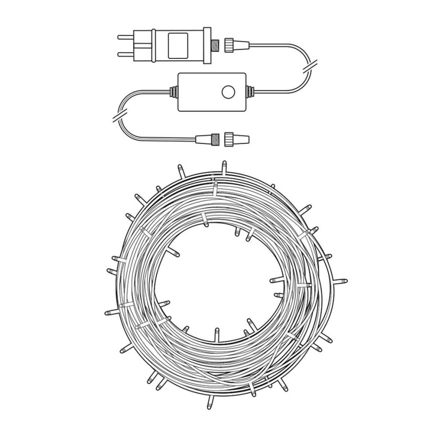 LED-valoketju 50 LEDiä / 8 toimintoa, 5 m, IP65, Tuya Wi‑Fi