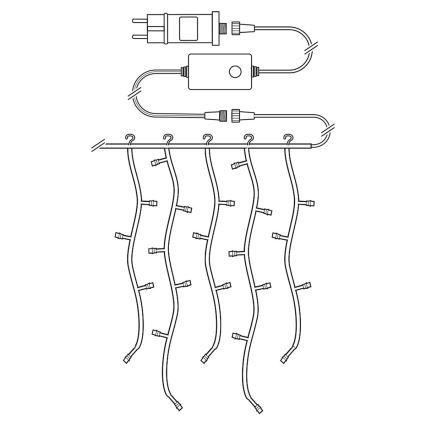 LED-jouluvaloverho 200xLED/11 toimintoa 6m IP65 Wi-Fi Tuya lämmin–kylmä valkoinen
