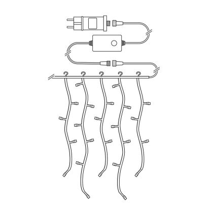 LED jouluverho 240xLED/8 toimintoa 8m IP65 Wi-Fi Tuya kylmä valkoinen