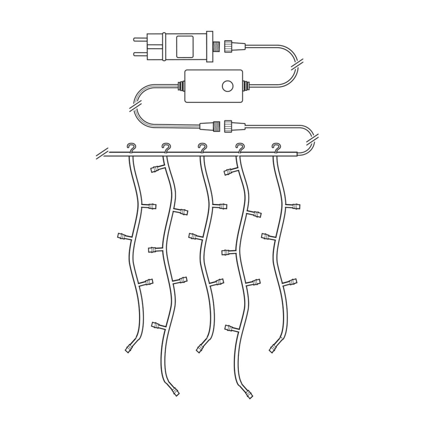 LED jouluverho 240xLED/8 toimintoa 8m IP65 Wi-Fi Tuya kylmä valkoinen