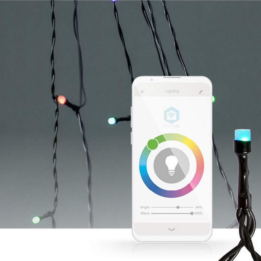 LED RGB  verho 240xLED/11 toimintoa 8m IP65 Wi-Fi Tuya