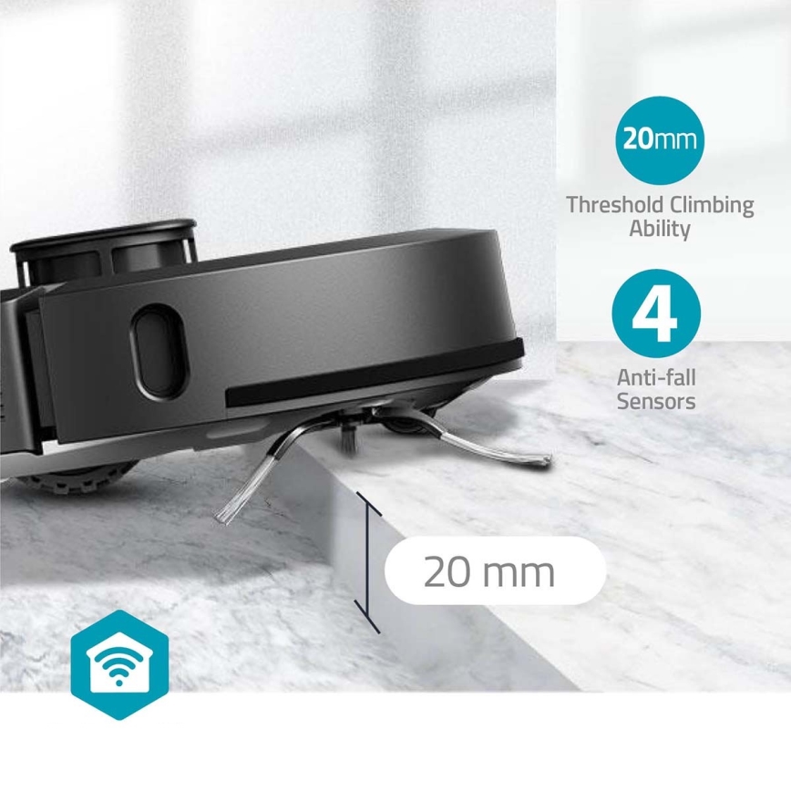 Älykäs robotti-imuri mopilla SmartLife 5200 mAh Wi-Fi Tuya musta + kaukosäädin