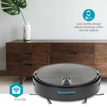 Älykäs SmartLife-robotti-imuri mopilla, 2600 mAh, Wi-Fi Tuya, musta + kaukosäädin