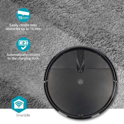 Älykäs SmartLife-robotti-imuri mopilla, 2600 mAh, Wi-Fi Tuya, musta + kaukosäädin