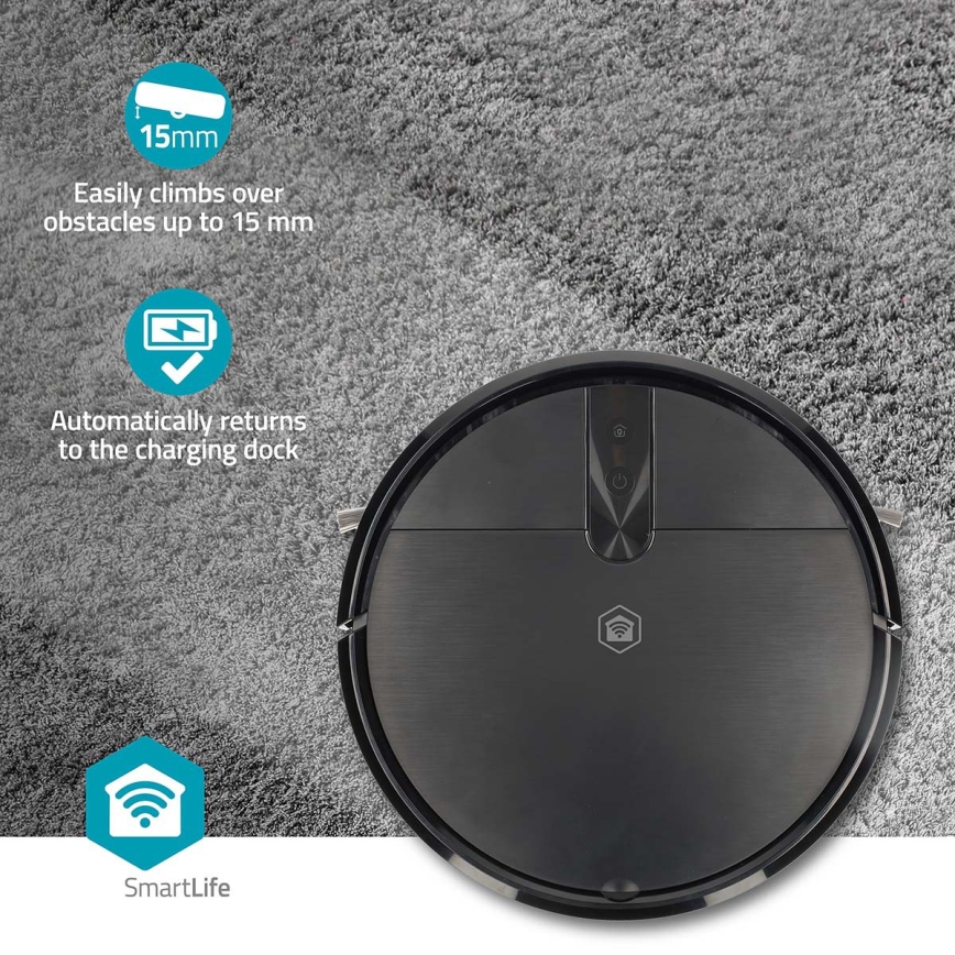 Älykäs SmartLife-robotti-imuri mopilla, 2600 mAh, Wi-Fi Tuya, musta + kaukosäädin