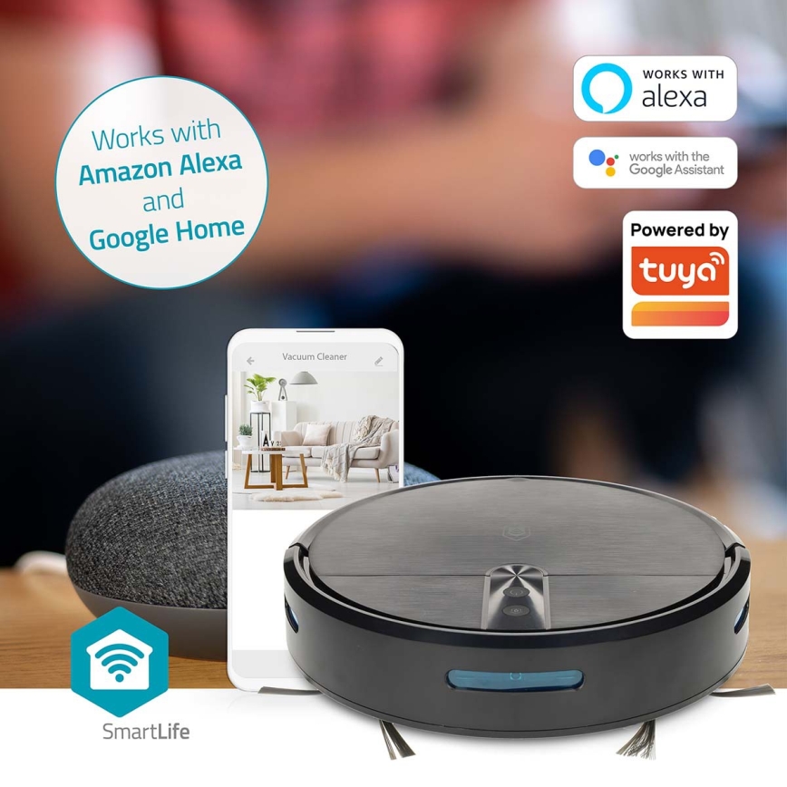 Älykäs SmartLife-robotti-imuri mopilla, 2600 mAh, Wi-Fi Tuya, musta + kaukosäädin
