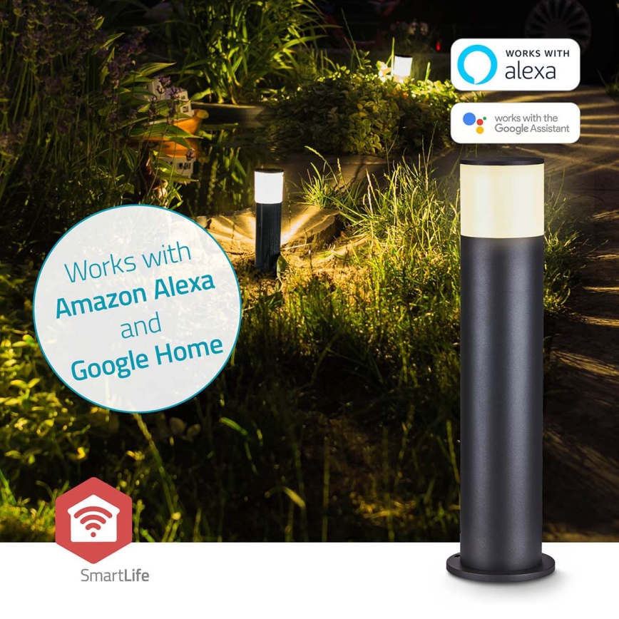 LED RGBW himmennettävä ulkovalaisin SmartLife 10W 230V IP65 Wi‑Fi Tuya, musta