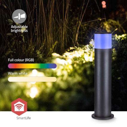 LED RGBW himmennettävä ulkovalaisin SmartLife 10W 230V IP65 Wi‑Fi Tuya, musta