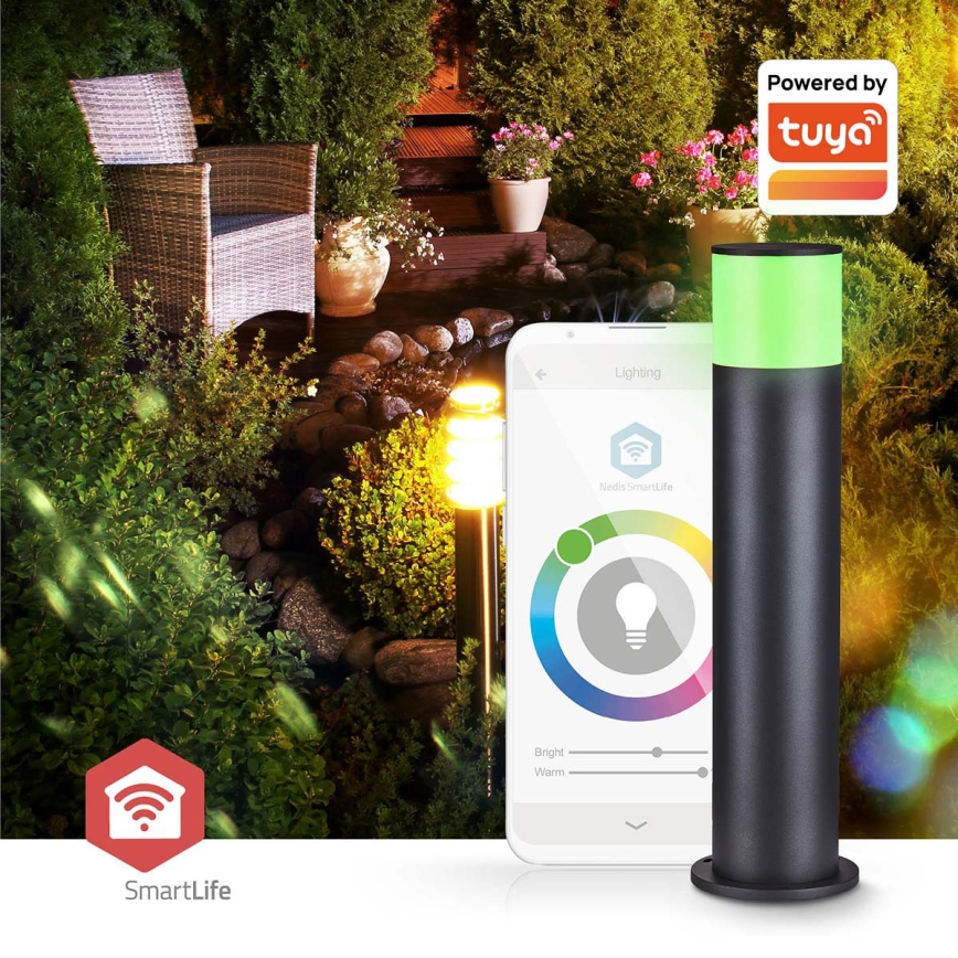 LED RGBW himmennettävä ulkovalaisin SmartLife 10W 230V IP65 Wi‑Fi Tuya, musta