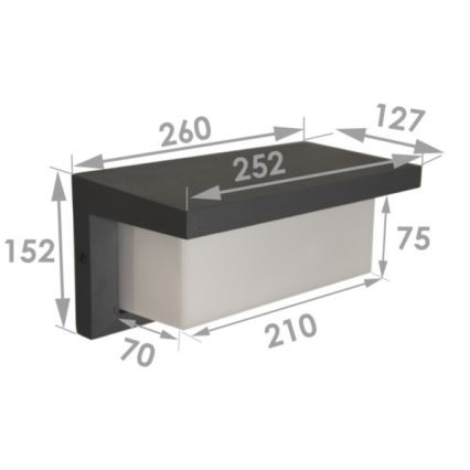 NEELY LED ulkoseinävalaisin LED/12W/230V IP54 musta