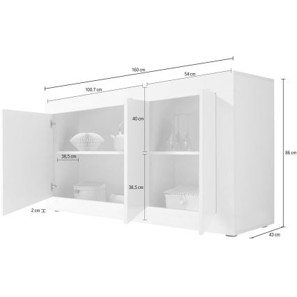 NERILA-lipasto, valkoinen