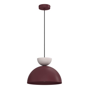 NEVIS-riippuvalaisin johdolla 1xE27/15W/230V, halkaisija 29 cm, burgundinpunainen