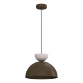 NEVIS-riippuvalaisin vaijerilla, 1 x E27, 15 W, 230 V, Ø 29 cm, ruskea