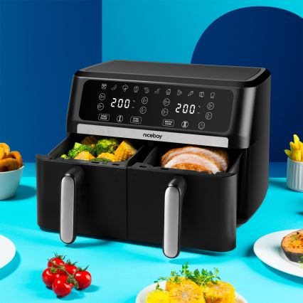 Niceboy AirFryer DUO - Duaalinen kuumailmafriteerauslaite 9 l 2400 W/230 V