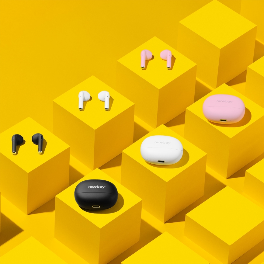 Niceboy Beans 4 - Langattomat kuulokkeet 300 mAh + 2x 35 mAh IPX4 valkoinen