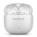 Niceboy Beans 4 POP - Langaton earphones 200 mAh + 2x 30 mAh IPX4 valkoinen