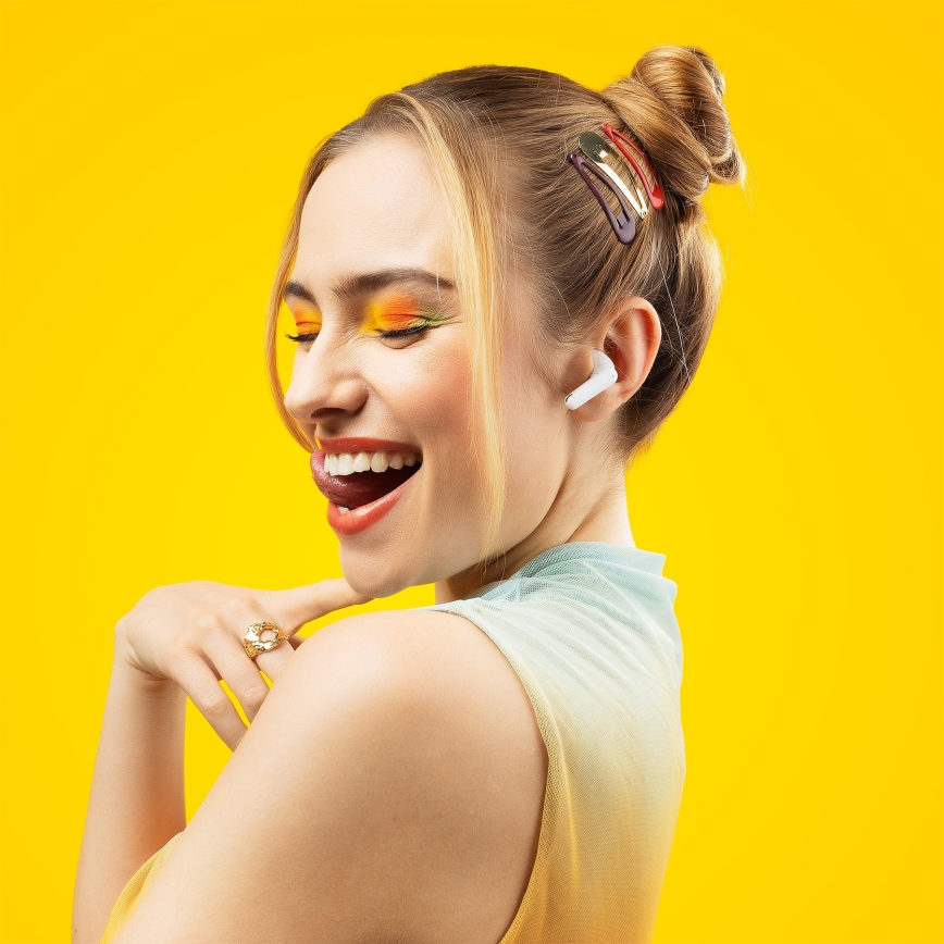 Niceboy Beans 4 POP - Langaton earphones 200 mAh + 2x 30 mAh IPX4 valkoinen