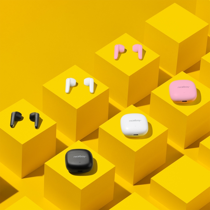 Niceboy Beans 4 POP - Langaton earphones 200 mAh + 2x 30 mAh IPX4 valkoinen