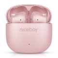 Niceboy Beans 4 POP - Langattomat nappikuulokkeet 200 mAh + 2 x 30 mAh IPX4 vaaleanpunainen