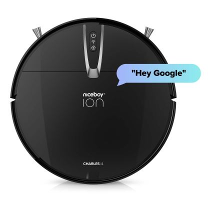 Niceboy ION Charles i4 - Älykäs 2-in-1 robotti-imuri 4400 mAh Wi-Fi musta + kaukosäädin