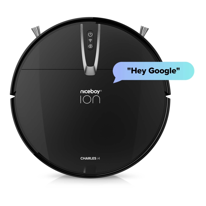 Niceboy ION Charles i4 - Älykäs 2-in-1 robotti-imuri 4400 mAh Wi-Fi musta + kaukosäädin