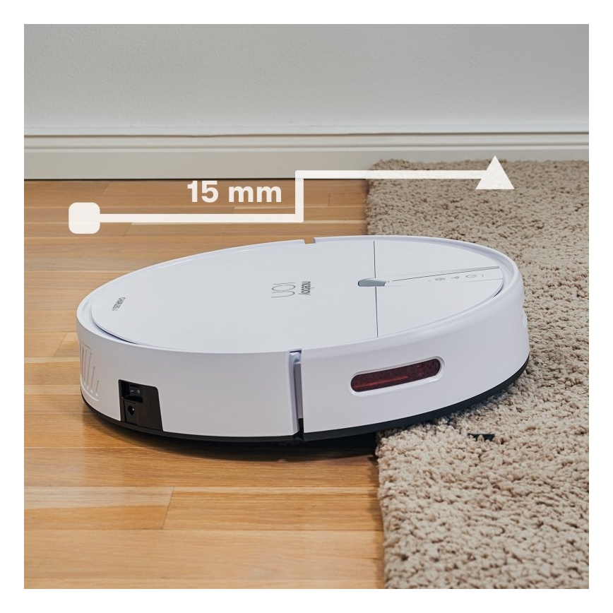 Niceboy ION Charles i4 - Älykäs 2-in-1 robotti-imuri 4400 mAh Wi-Fi valkoinen + kaukosäädin