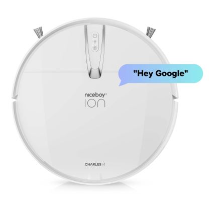 Niceboy ION Charles i4 - Älykäs 2-in-1 robotti-imuri 4400 mAh Wi-Fi valkoinen + kaukosäädin