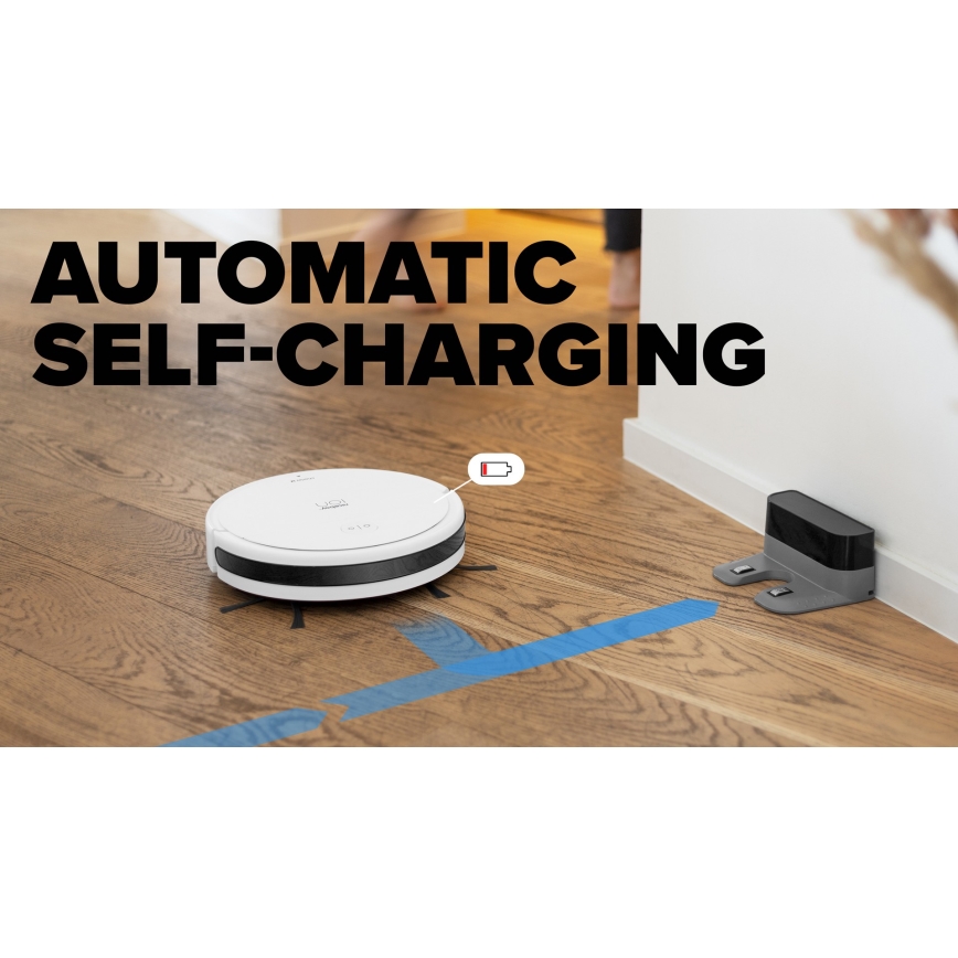 Niceboy ION Charles i6 - Älykäs 2-in-1 robotti-imuri 2600 mAh Wi-Fi valkoinen