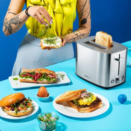 Niceboy ION Cruncher C4 - Leivänpaahdin kahdella aukolla ja paahdin 850W/230V ruostumaton