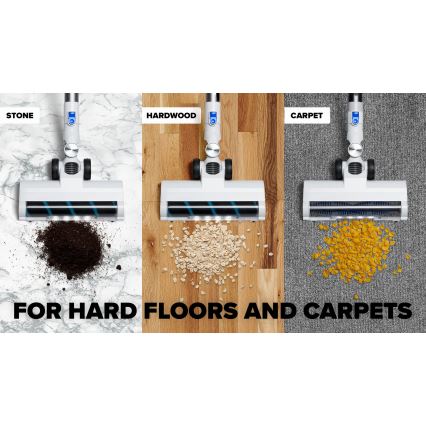 Niceboy ION Hurricane H5 - Langaton 2-in-1 varsi-imuri 150W/2200 mAh valkoinen/sininen