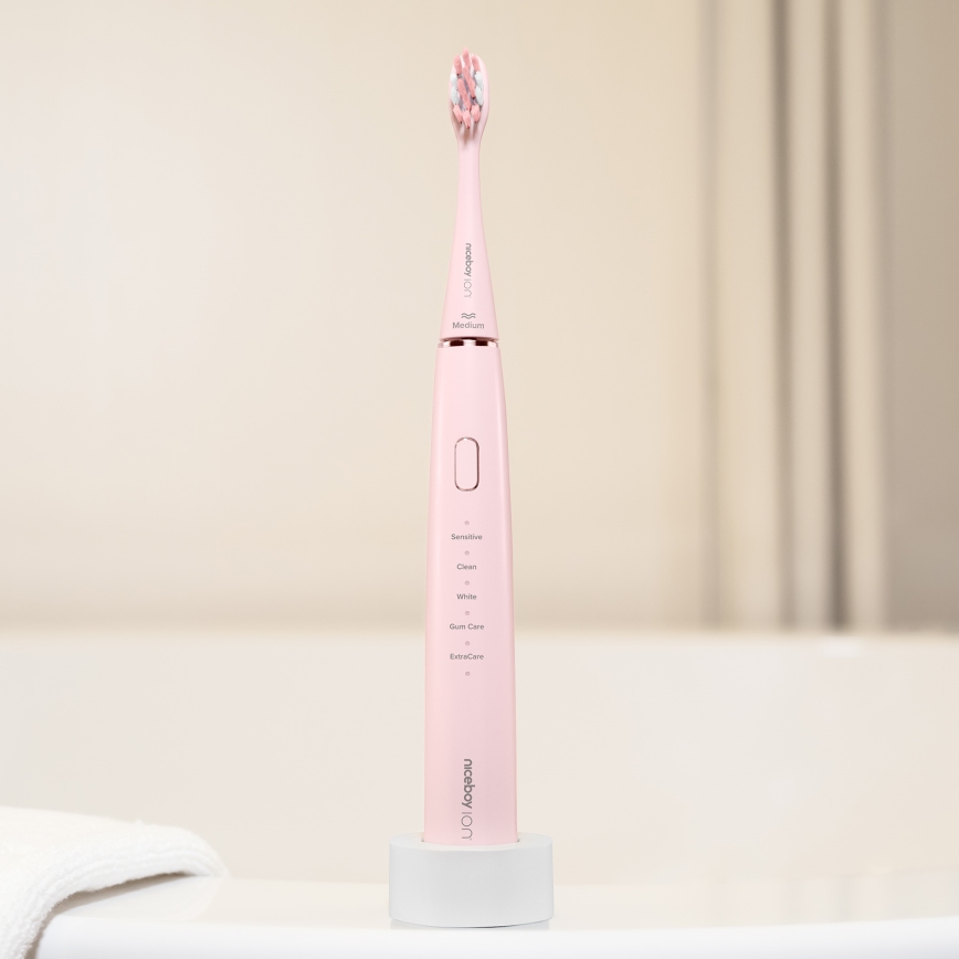 Niceboy ION Sonic - Sonic hammasharja IPX7 vaaleanpunainen