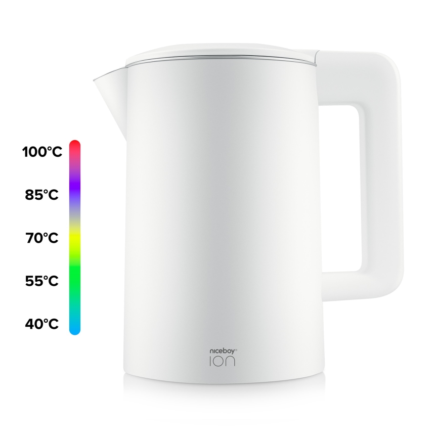 Niceboy ION ThermoKettle TK5 - Kattila lämmönsäätelyllä 1,7 l 2200W/230V valkoinen