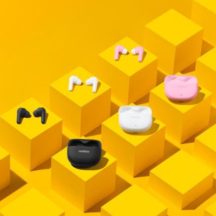 Niceboy Pins 4 - Langattomat kuulokkeet ANC:llä 400 mAh + 2x 50 mAh IPX4 valkoinen