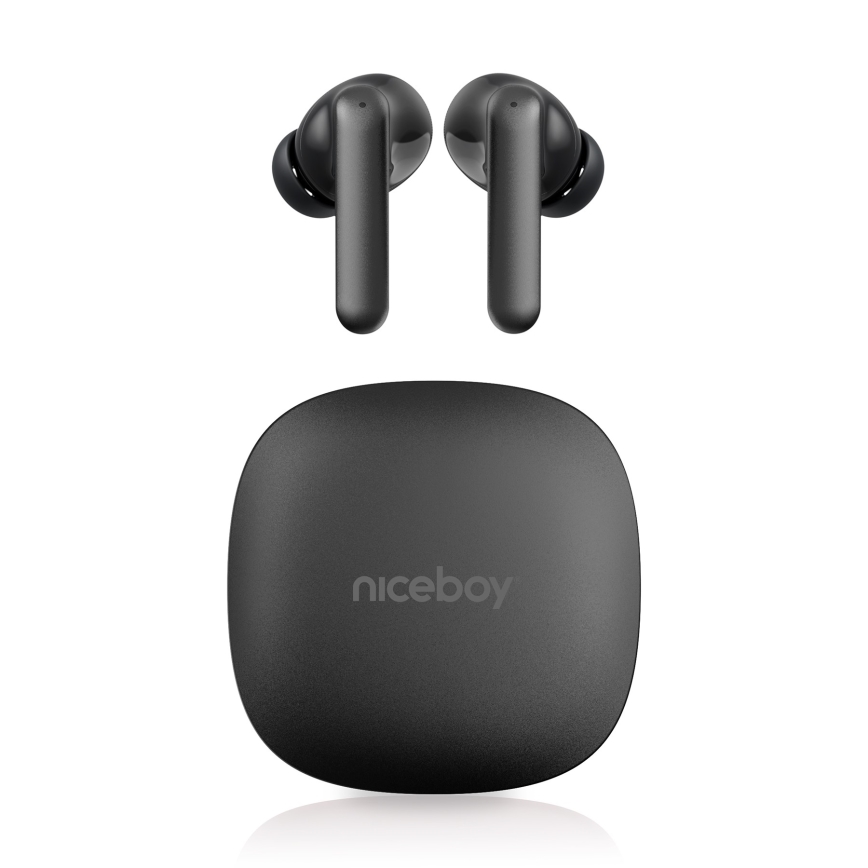 Niceboy Pins 4 PRO - Langattomat kuulokkeet ANC:llä 380 mAh + 2x 35 mAh IP54 musta