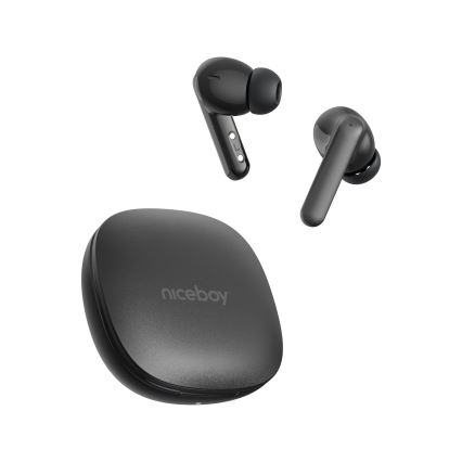 Niceboy Pins 4 PRO - Langattomat kuulokkeet ANC:llä 380 mAh + 2x 35 mAh IP54 musta