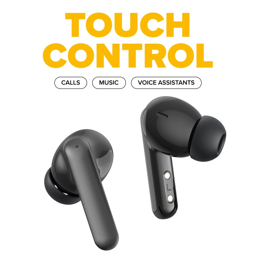 Niceboy Pins 4 PRO - Langattomat kuulokkeet ANC:llä 380 mAh + 2x 35 mAh IP54 musta