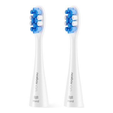 Niceboy - SETTI 2x Korvaava head Hard kohteelle toothbrush ION Sonic ja SmartSonic valkoinen